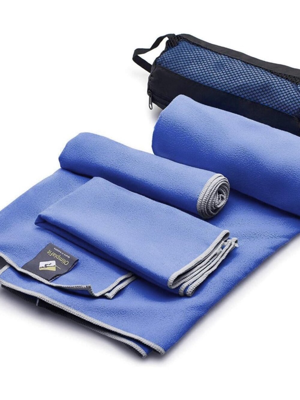 Quick Dry Towel - 3 Size Pack of Lightweight Microfiber Travel Towels w/Bag - Fa